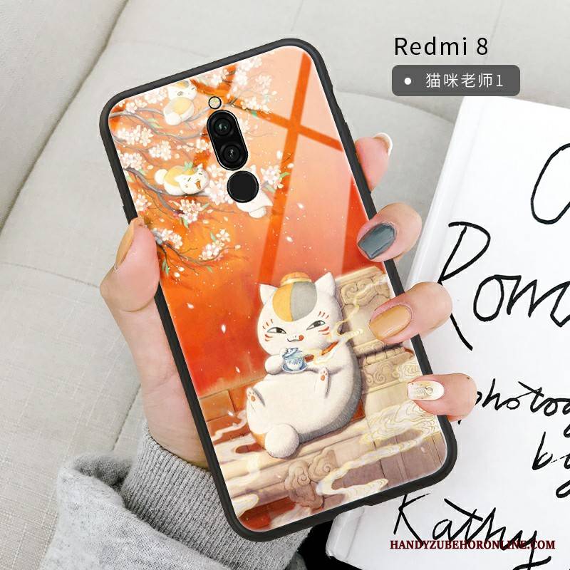 Redmi 8 Futerał Mały Lustro Anti-fall Zielony Kreskówka Czerwony Wspornik