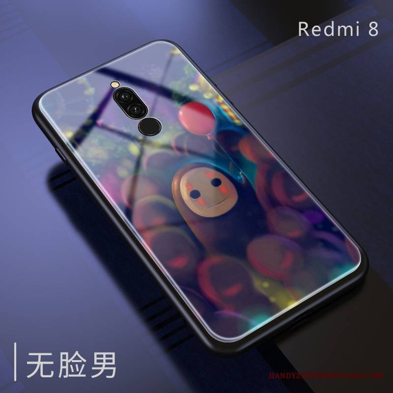 Redmi 8 Smok Kreskówka Miękki Biały Purpurowy Futerał Anti-fall