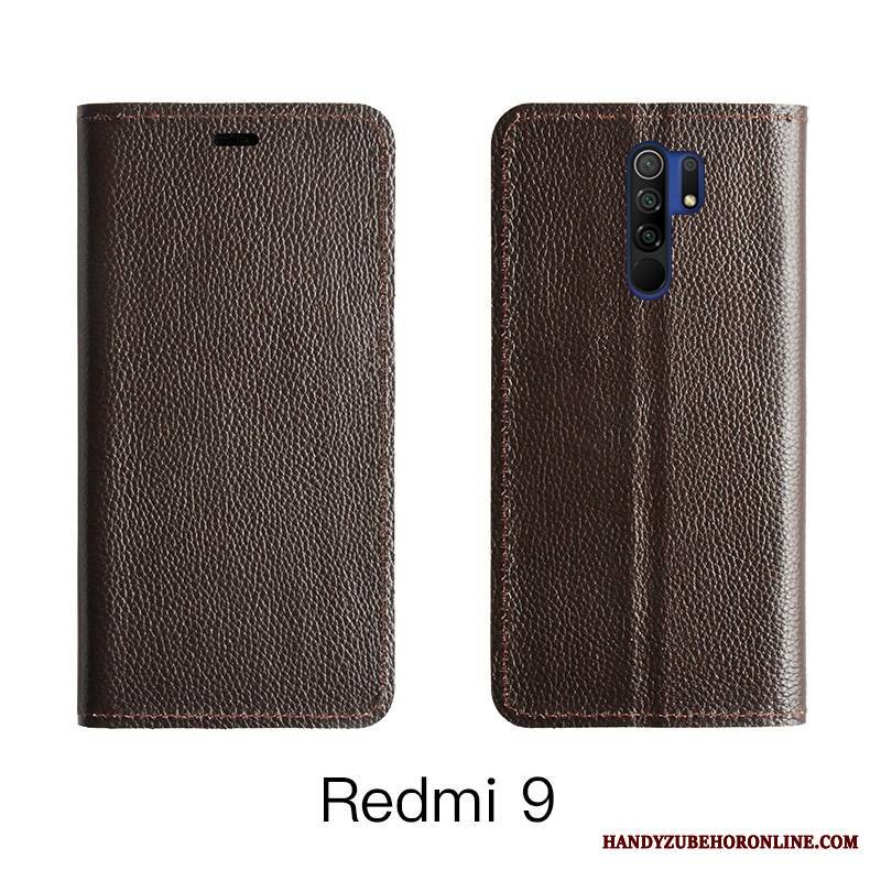 Redmi 9 Pokrowce Bydło Ochraniacz Pomarańczowy Etui Skórzany Futerał All Inclusive