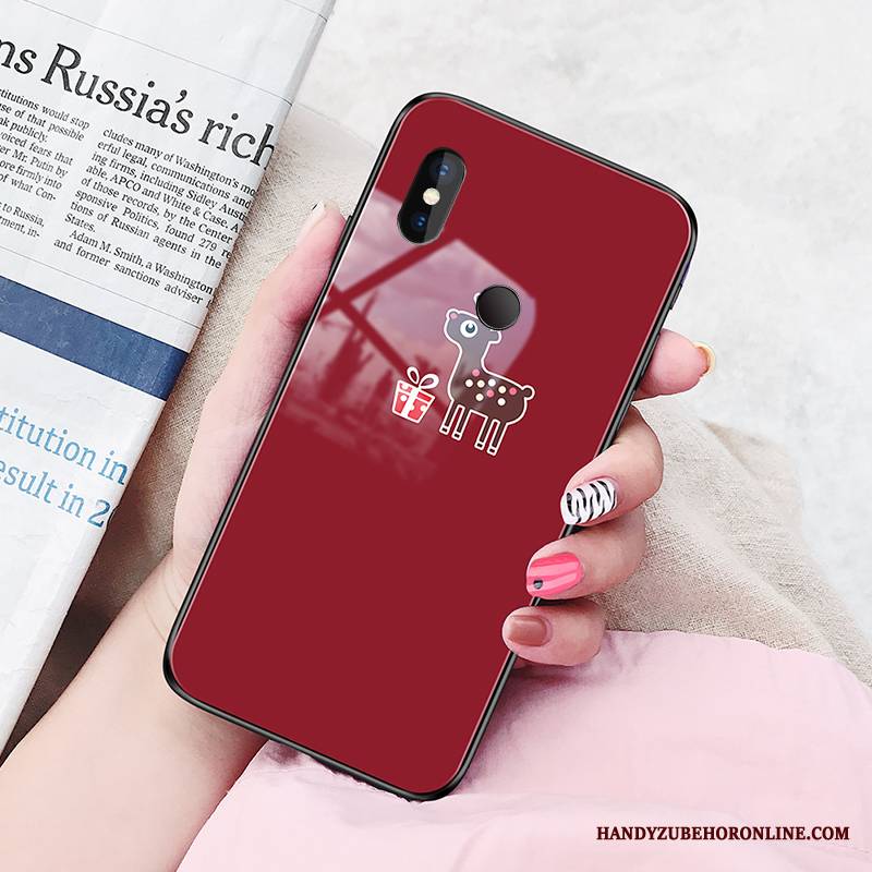 Redmi Note 6 Pro Futerał Szkło Ochraniacz Tendencja Etui Czerwony Etui Na Telefon