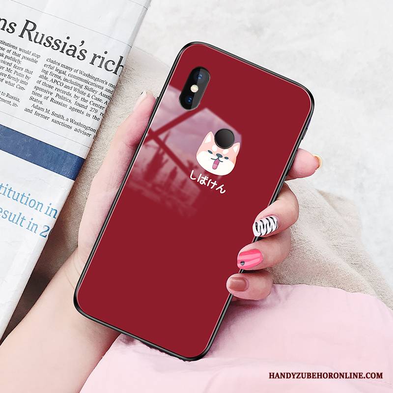 Redmi Note 6 Pro Futerał Szkło Ochraniacz Tendencja Etui Czerwony Etui Na Telefon