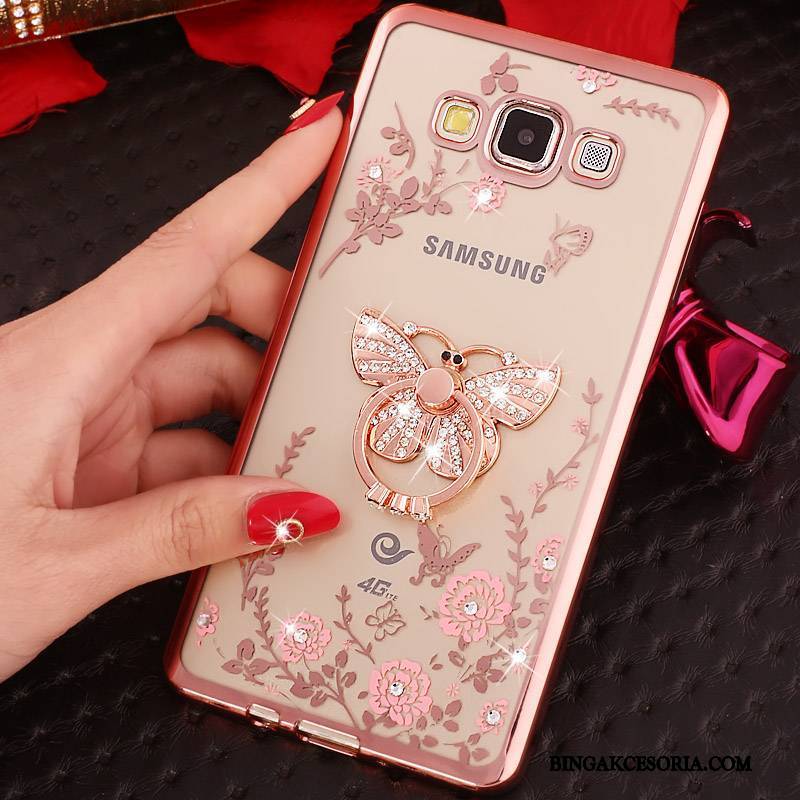 Samsung Galaxy A3 2015 Silikonowe Futerał Etui Na Telefon Miękki Rhinestone Złoto Ochraniacz