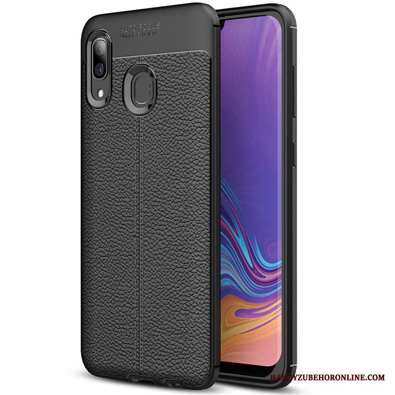 Samsung Galaxy A40 Moda Telefon Komórkowy Litchi Silikonowe Wzór Futerał Czerwony