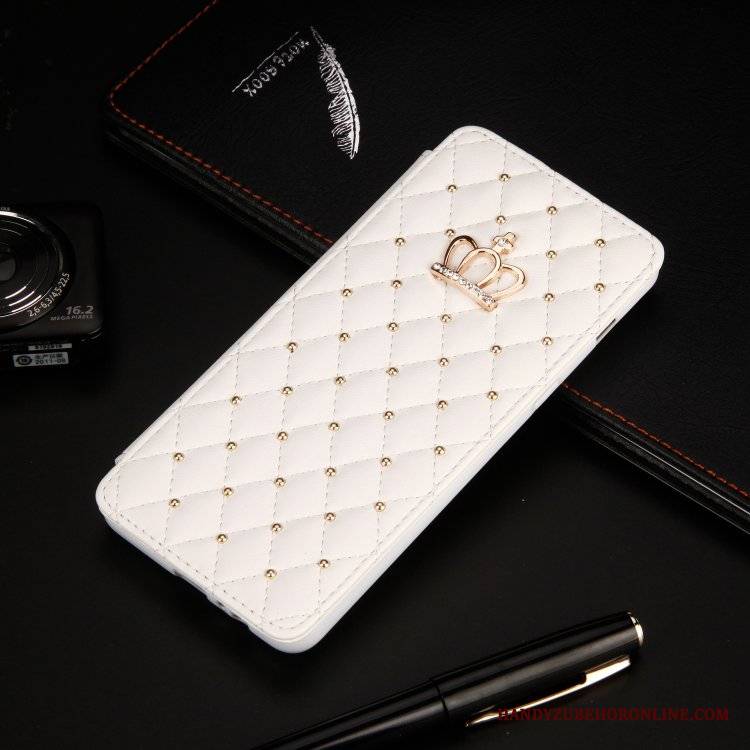 Samsung Galaxy A50s Anti-fall Rhinestone Skórzany Futerał Obudowa Biały Gwiazda Etui Na Telefon