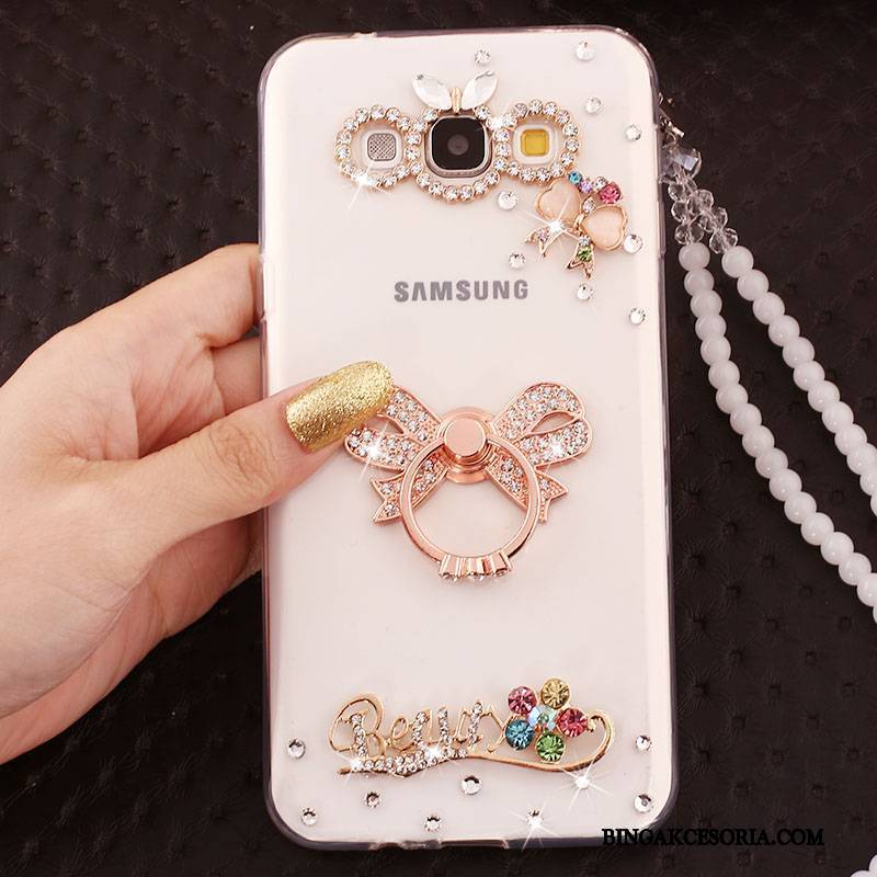 Samsung Galaxy A7 2015 Złoto Miękki Gwiazda Rhinestone Silikonowe Futerał Anti-fall