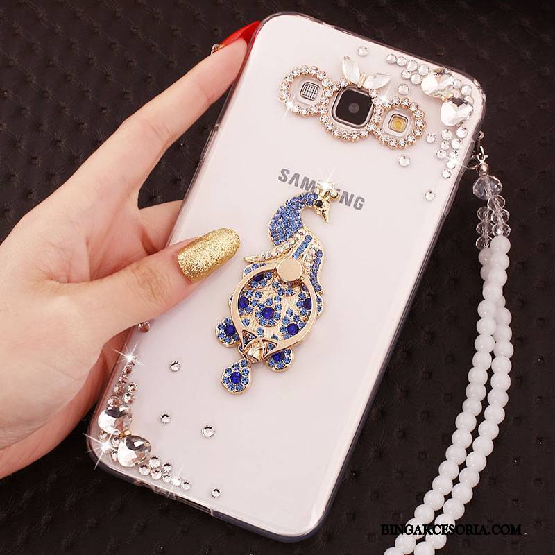 Samsung Galaxy A7 2015 Złoto Miękki Gwiazda Rhinestone Silikonowe Futerał Anti-fall