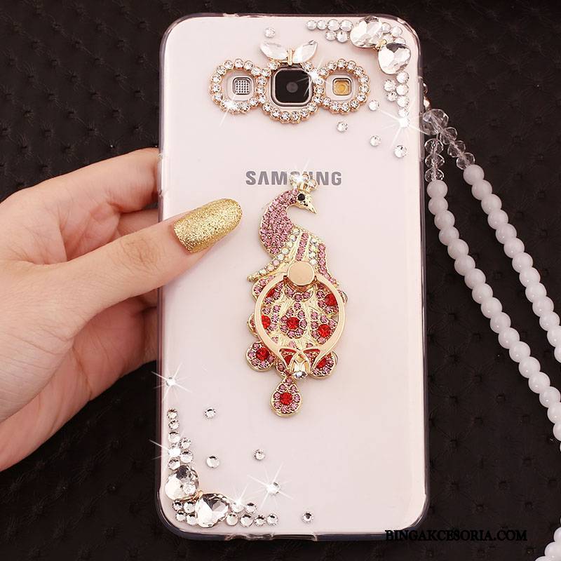 Samsung Galaxy A7 2015 Złoto Miękki Gwiazda Rhinestone Silikonowe Futerał Anti-fall