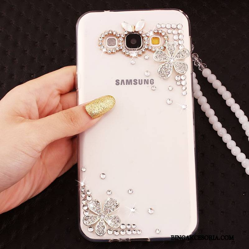 Samsung Galaxy A7 2015 Złoto Miękki Gwiazda Rhinestone Silikonowe Futerał Anti-fall