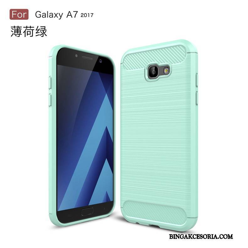 Samsung Galaxy A7 2017 Etui Na Telefon Silikonowe Futerał Gwiazda Włókno Czarny Anti-fall