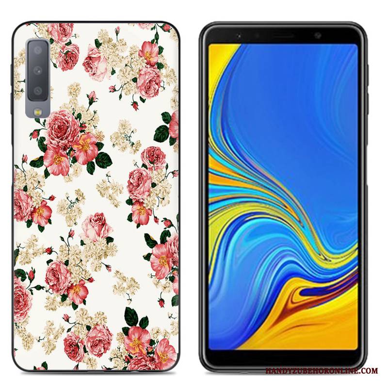 Samsung Galaxy A7 2018 Futerał Kreskówka Kreatywne Silikonowe Telefon Komórkowy All Inclusive Różowe Proste