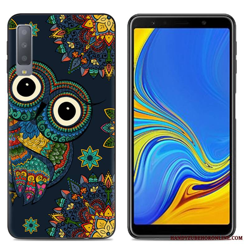 Samsung Galaxy A7 2018 Futerał Kreskówka Kreatywne Silikonowe Telefon Komórkowy All Inclusive Różowe Proste