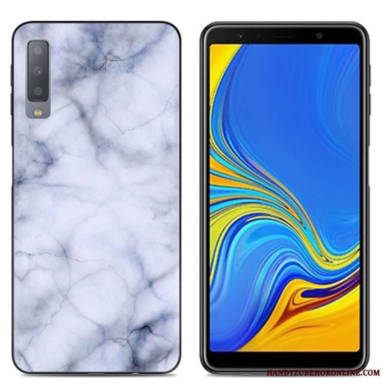 Samsung Galaxy A7 2018 Futerał Kreskówka Kreatywne Silikonowe Telefon Komórkowy All Inclusive Różowe Proste