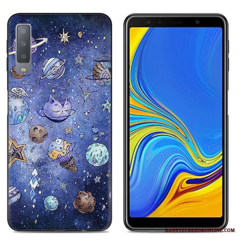 Samsung Galaxy A7 2018 Futerał Kreskówka Kreatywne Silikonowe Telefon Komórkowy All Inclusive Różowe Proste