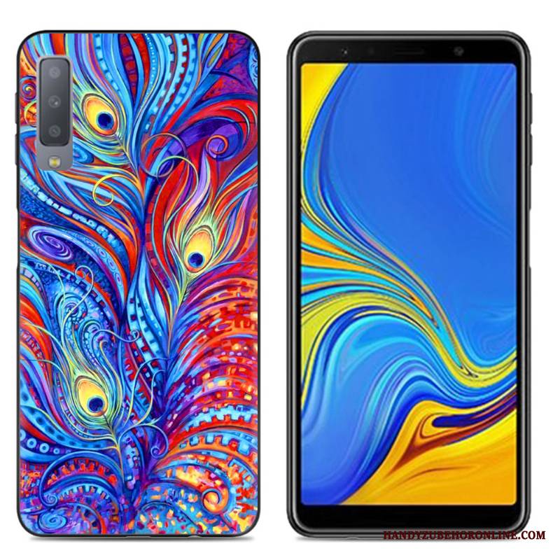 Samsung Galaxy A7 2018 Futerał Kreskówka Kreatywne Silikonowe Telefon Komórkowy All Inclusive Różowe Proste