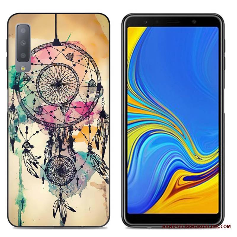 Samsung Galaxy A7 2018 Futerał Kreskówka Kreatywne Silikonowe Telefon Komórkowy All Inclusive Różowe Proste