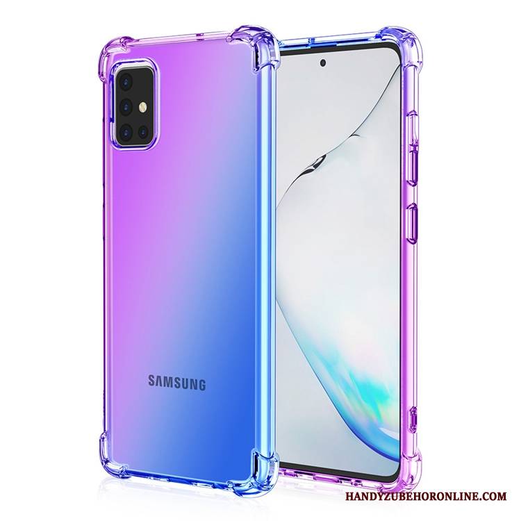 Samsung Galaxy A71 Futerał Anti-fall Gradient Proszek Etui Tęcza Złoto Balon