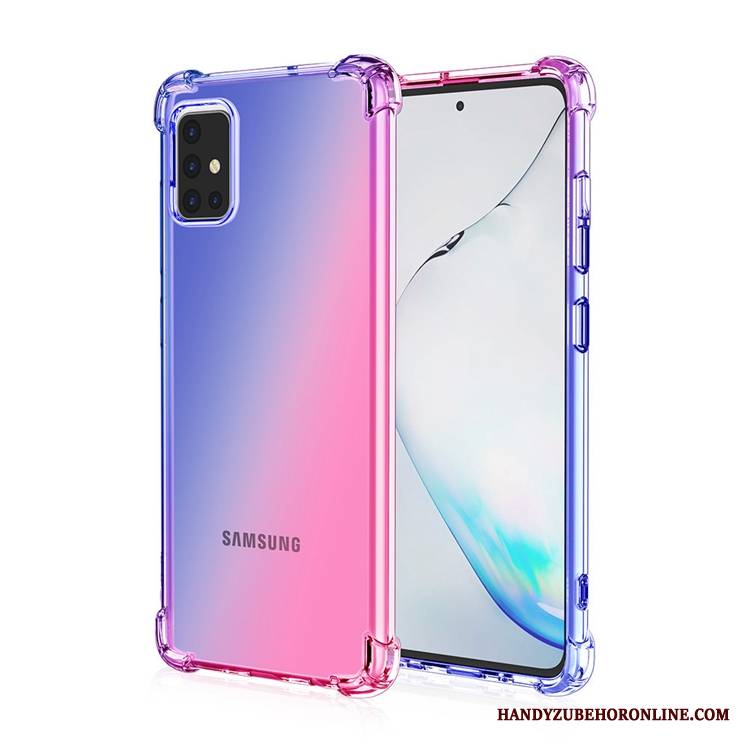 Samsung Galaxy A71 Futerał Anti-fall Gradient Proszek Etui Tęcza Złoto Balon