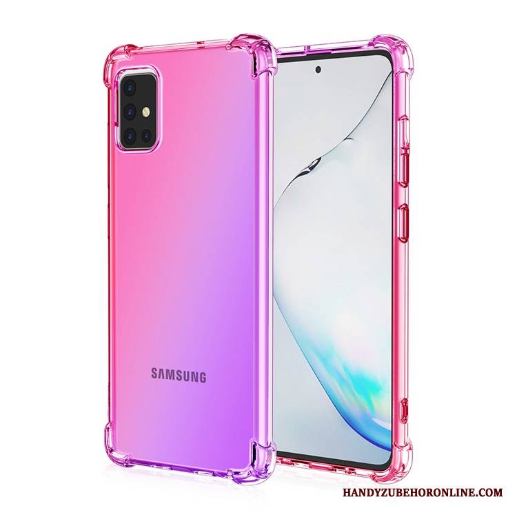 Samsung Galaxy A71 Futerał Anti-fall Gradient Proszek Etui Tęcza Złoto Balon