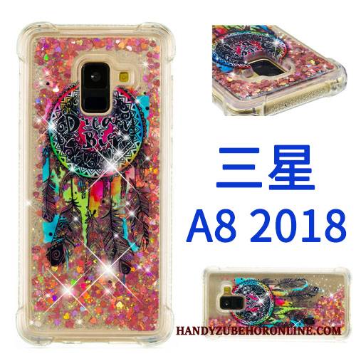 Samsung Galaxy A8 2018 Futerał Osobowość Czerwony Ochraniacz Kreskówka Quicksand Kreatywne Gwiazda