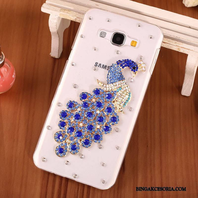 Samsung Galaxy A8 Etui Na Telefon Futerał Przezroczysty Trudno Zielony Ochraniacz Rhinestone