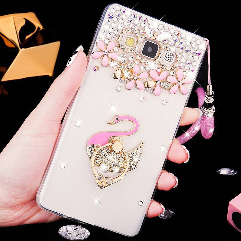 Samsung Galaxy A8 Futerał Rhinestone Przezroczysty Etui Na Telefon Trudno Gwiazda Nubuku Telefon Komórkowy