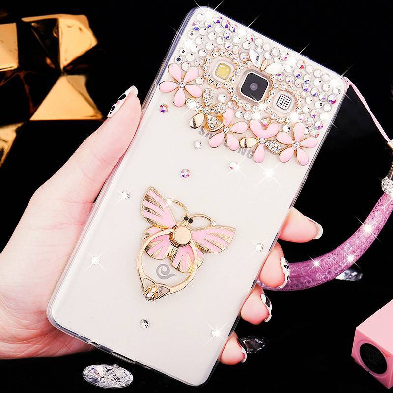 Samsung Galaxy A8 Futerał Rhinestone Przezroczysty Etui Na Telefon Trudno Gwiazda Nubuku Telefon Komórkowy