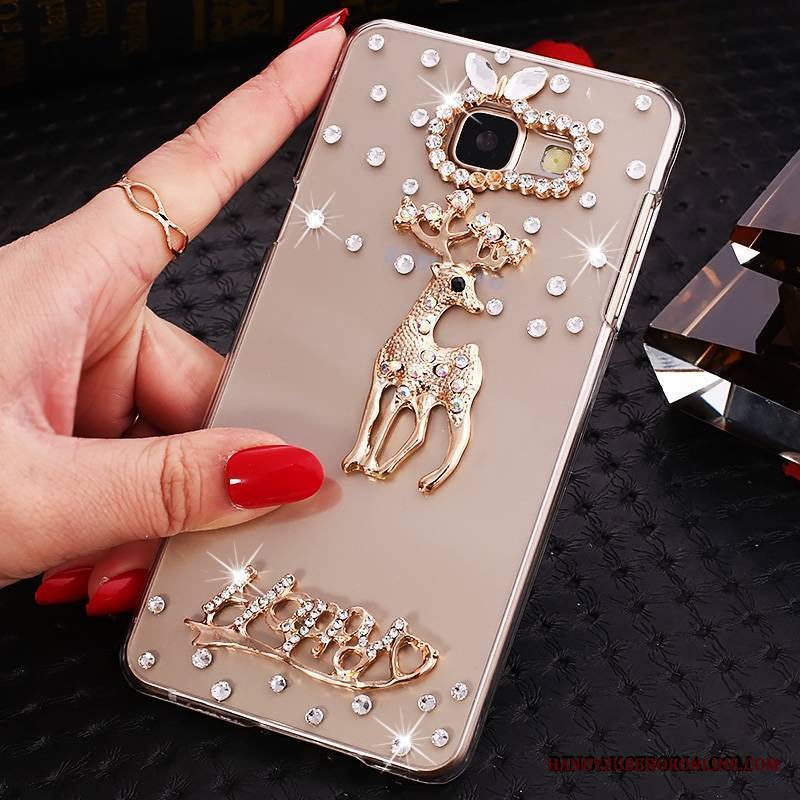 Samsung Galaxy A9 Futerał Gwiazda Trudno Złoto Ochraniacz Rhinestone Etui Na Telefon