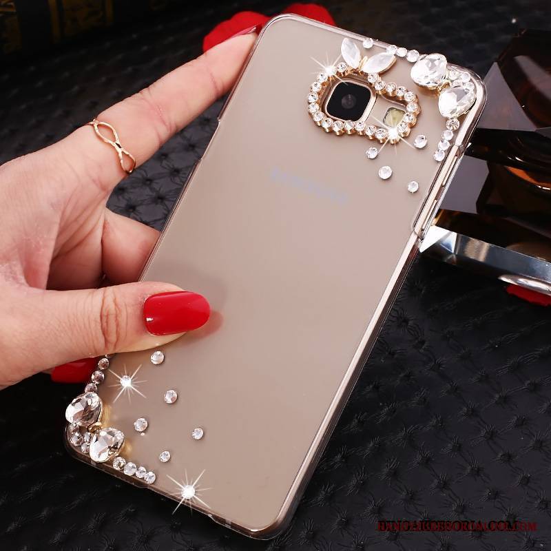 Samsung Galaxy A9 Futerał Gwiazda Trudno Złoto Ochraniacz Rhinestone Etui Na Telefon