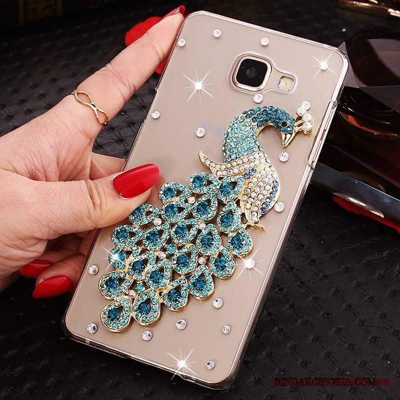 Samsung Galaxy A9 Ochraniacz Rhinestone Gwiazda Etui Futerał Przezroczysty Niebieski