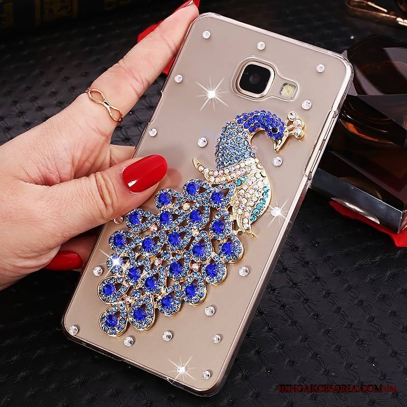 Samsung Galaxy A9 Ochraniacz Rhinestone Gwiazda Etui Futerał Przezroczysty Niebieski