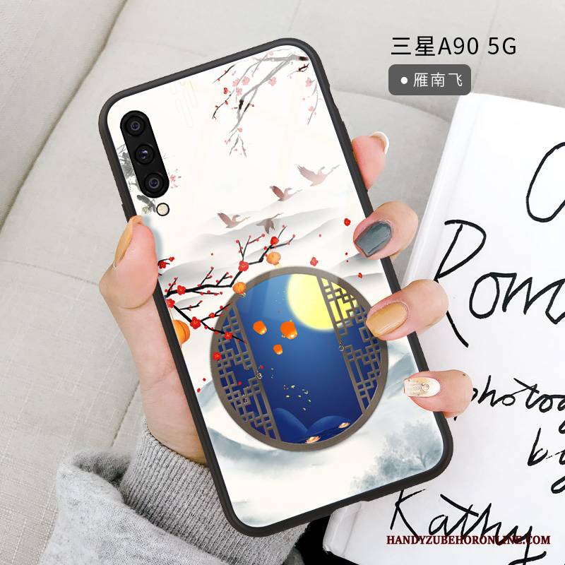 Samsung Galaxy A90 5g Futerał Lustro Wiszące Ozdoby Mały Osobowość Silikonowe Vintage Wspornik