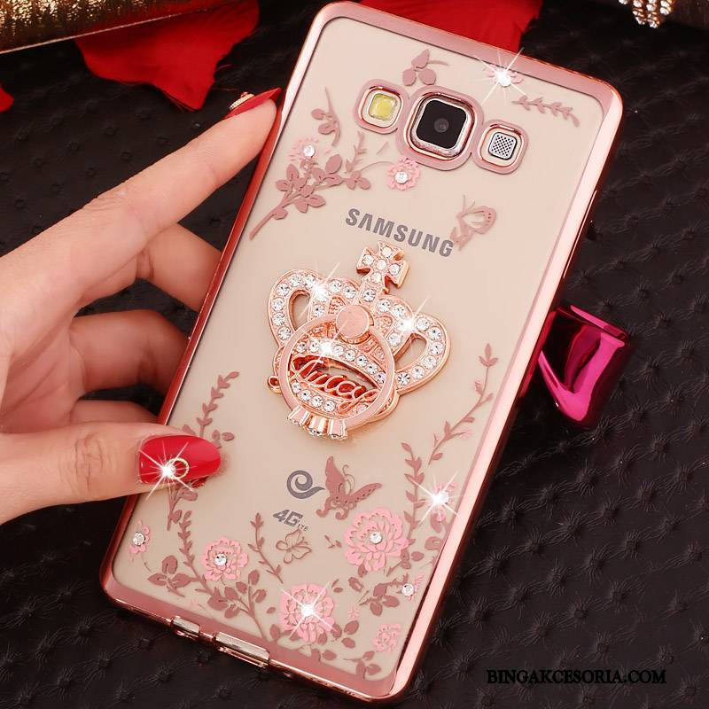 Samsung Galaxy J3 2015 Futerał Ochraniacz Gwiazda Rhinestone Ring Silikonowe Etui Na Telefon Wspornik