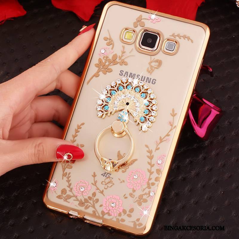 Samsung Galaxy J3 2015 Futerał Ochraniacz Gwiazda Rhinestone Ring Silikonowe Etui Na Telefon Wspornik