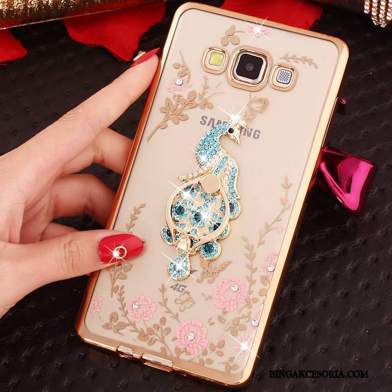 Samsung Galaxy J3 2015 Futerał Ochraniacz Gwiazda Rhinestone Ring Silikonowe Etui Na Telefon Wspornik