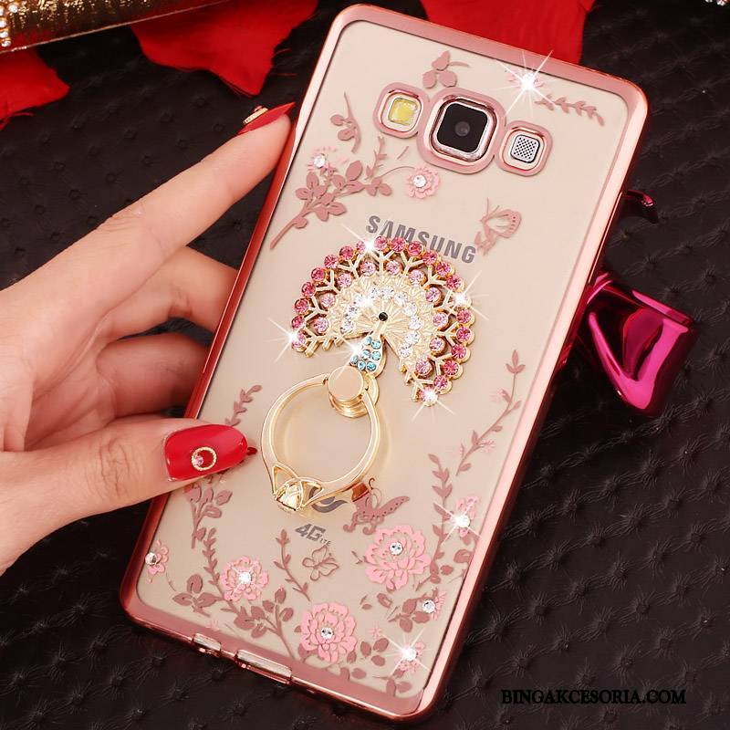 Samsung Galaxy J3 2015 Futerał Ochraniacz Gwiazda Rhinestone Ring Silikonowe Etui Na Telefon Wspornik