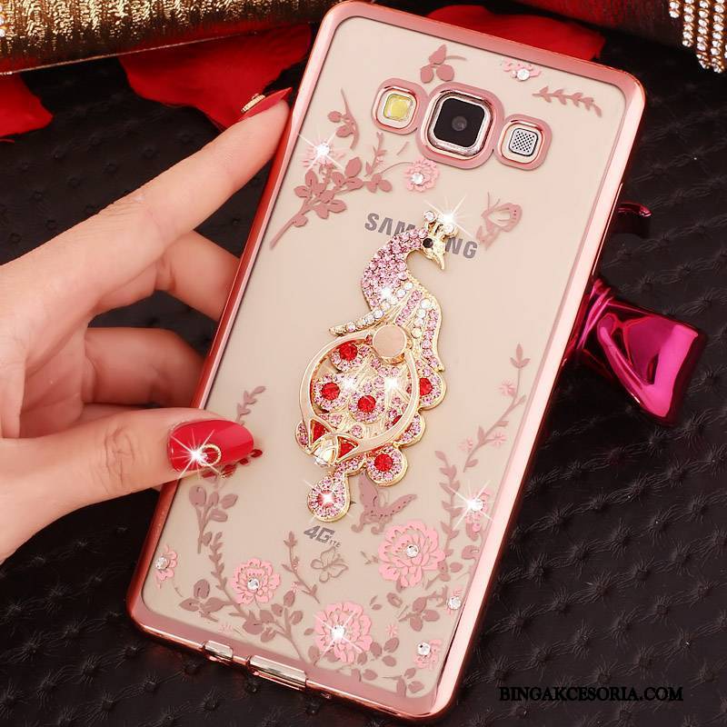 Samsung Galaxy J3 2015 Futerał Ochraniacz Gwiazda Rhinestone Ring Silikonowe Etui Na Telefon Wspornik