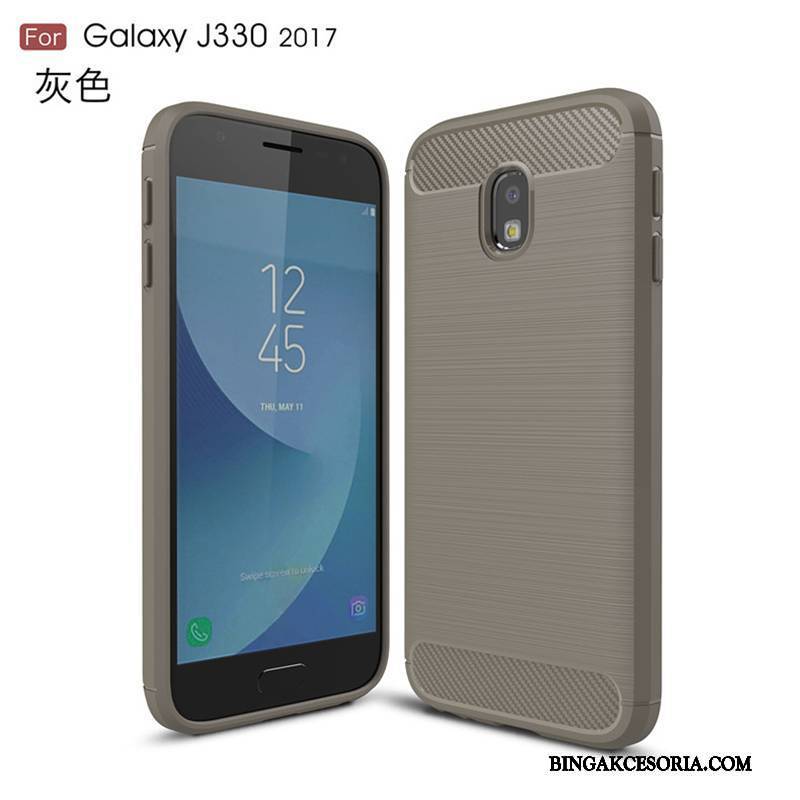 Samsung Galaxy J3 2017 Futerał Silikonowe Szary Etui Na Telefon Gwiazda Miękki Anti-fall Ochraniacz