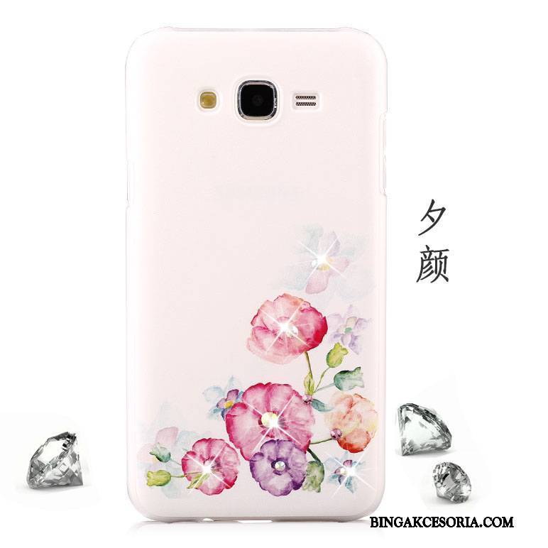 Samsung Galaxy J5 2015 Futerał Rhinestone Ochraniacz Kolor Anti-fall Etui Nubuku Czerwony