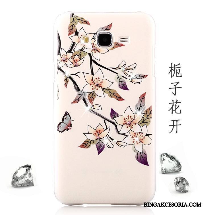 Samsung Galaxy J5 2015 Futerał Rhinestone Ochraniacz Kolor Anti-fall Etui Nubuku Czerwony