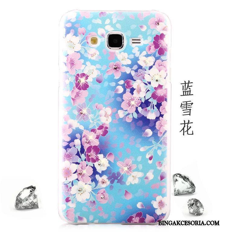 Samsung Galaxy J5 2015 Futerał Rhinestone Ochraniacz Kolor Anti-fall Etui Nubuku Czerwony