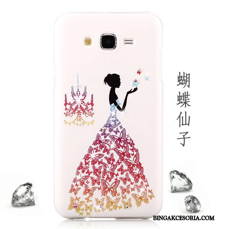 Samsung Galaxy J5 2015 Futerał Rhinestone Ochraniacz Kolor Anti-fall Etui Nubuku Czerwony