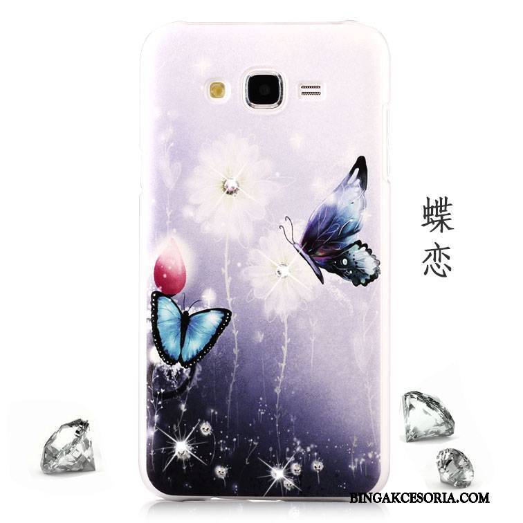 Samsung Galaxy J5 2015 Futerał Rhinestone Ochraniacz Kolor Anti-fall Etui Nubuku Czerwony