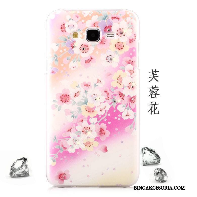 Samsung Galaxy J5 2015 Futerał Rhinestone Ochraniacz Kolor Anti-fall Etui Nubuku Czerwony