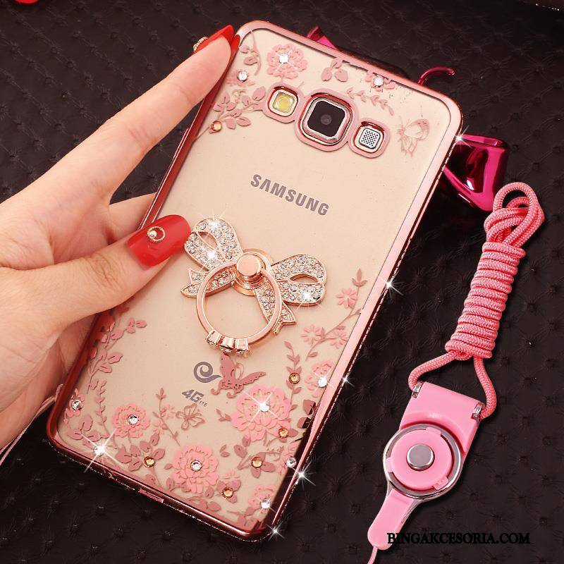 Samsung Galaxy J5 2016 Futerał Etui Obrzeża Różowe Z Kryształkami Rhinestone Etui Na Telefon Gwiazda