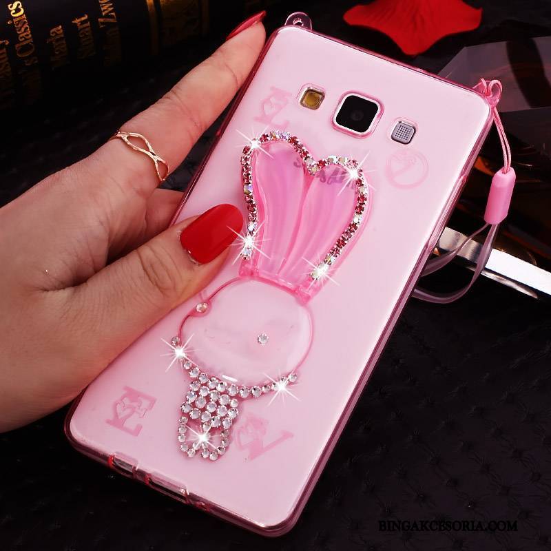 Samsung Galaxy J7 2015 Futerał Wiszące Ozdoby Rhinestone Etui Gwiazda Przezroczysty Silikonowe Kreskówka