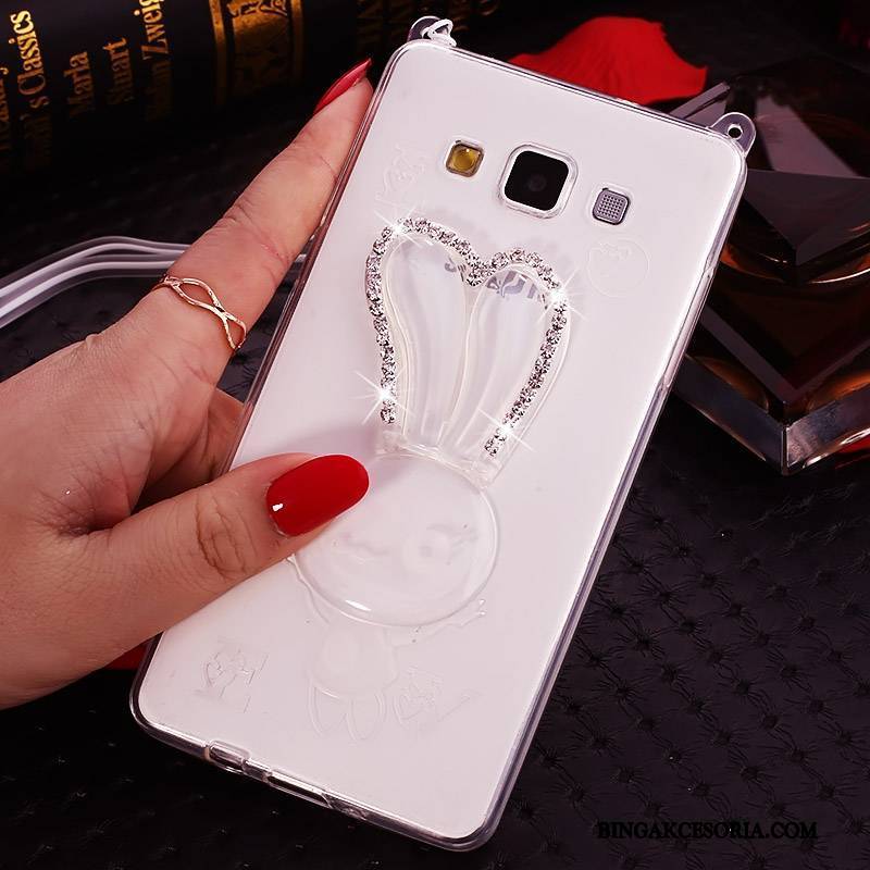 Samsung Galaxy J7 2015 Futerał Wiszące Ozdoby Rhinestone Etui Gwiazda Przezroczysty Silikonowe Kreskówka