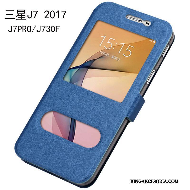 Samsung Galaxy J7 2017 Etui Etui Na Telefon All Inclusive Gwiazda Niebieski Skórzany Futerał Telefon Komórkowy