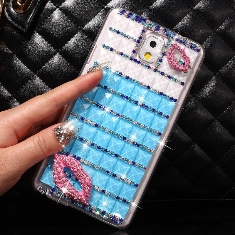 Samsung Galaxy Note 3 Rhinestone Gwiazda Etui Na Telefon Futerał Niebieski Ochraniacz