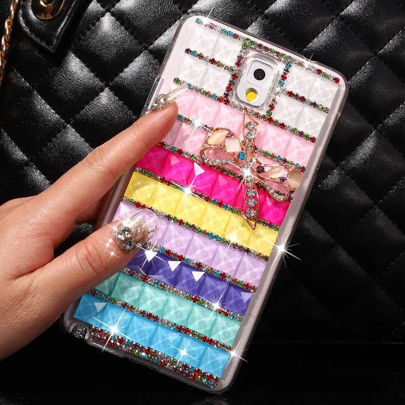 Samsung Galaxy Note 3 Rhinestone Gwiazda Etui Na Telefon Futerał Niebieski Ochraniacz