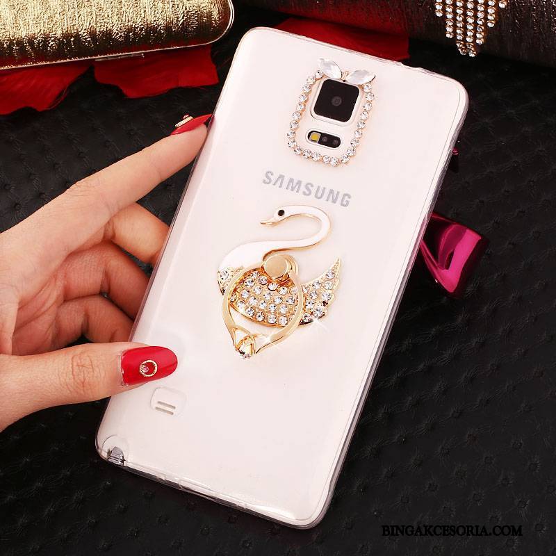 Samsung Galaxy Note 4 Gwiazda Ochraniacz Rhinestone Futerał Silikonowe Purpurowy Cienka